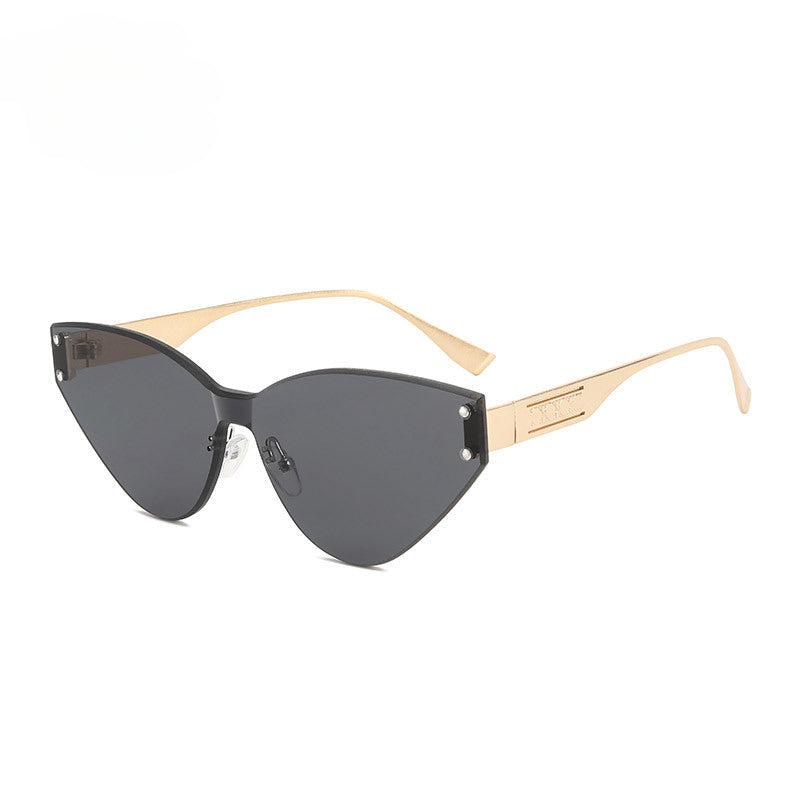 Lenstorm T1161 Frameless Color-Block Cat Eye Sunglasses