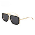 Lenstorm T1489 Metal Double-Bridge Rimless Square Trendy Street Style Sunglasses