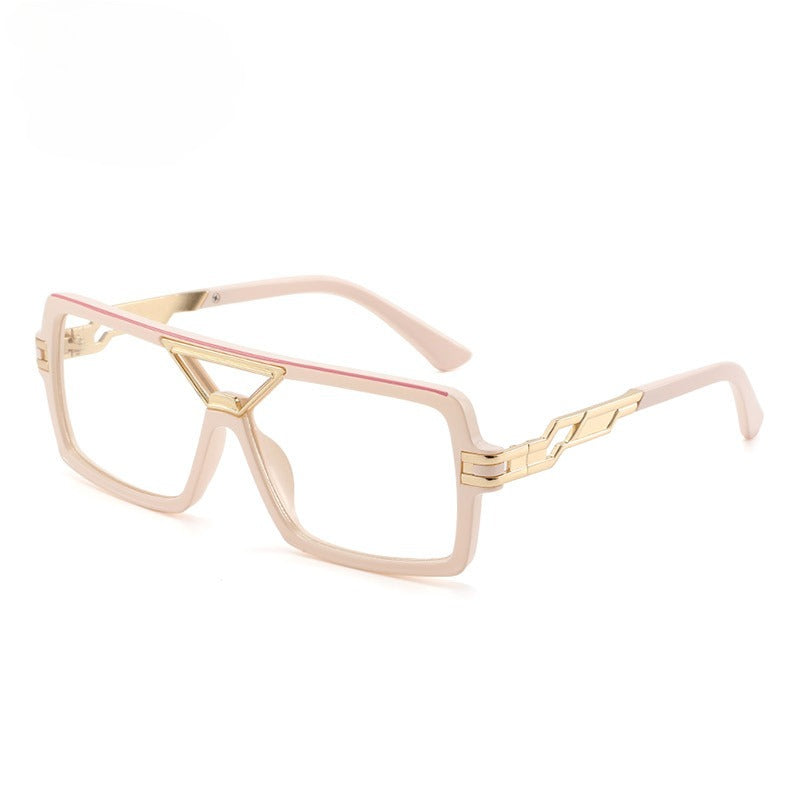Lenstorm T1498 Oversized Double-Bridge Color-Block Blue Light Blocking Eyeglass Frame