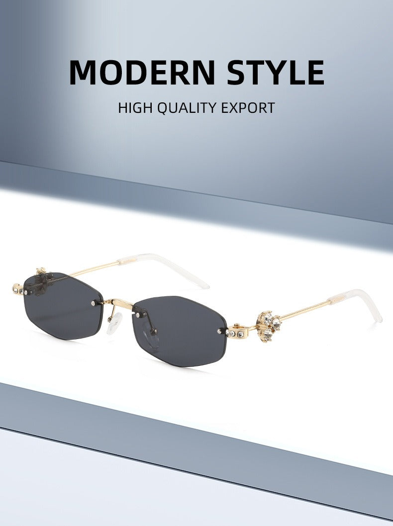 Lenstorm T1557 Luxury Korean Crystal-Embellished Jennie-Style Fashion Sunglasses