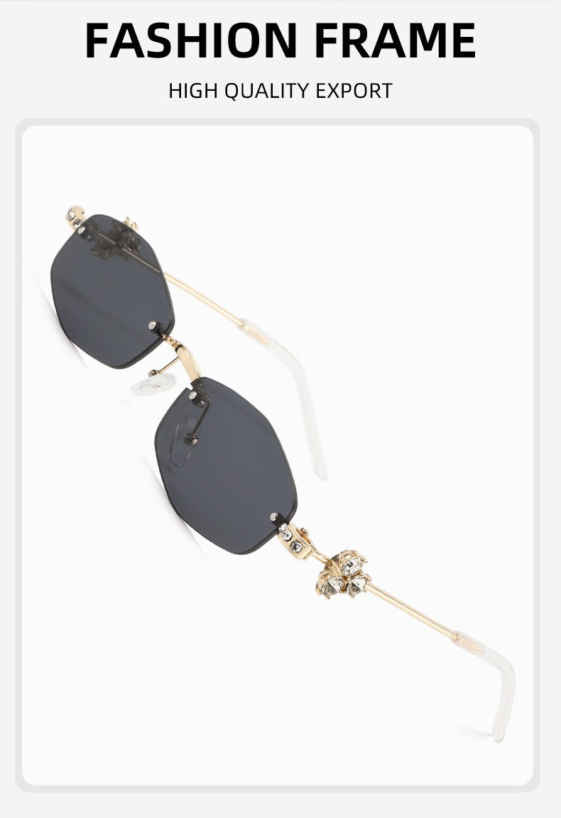 Lenstorm T1557 Luxury Korean Crystal-Embellished Jennie-Style Fashion Sunglasses