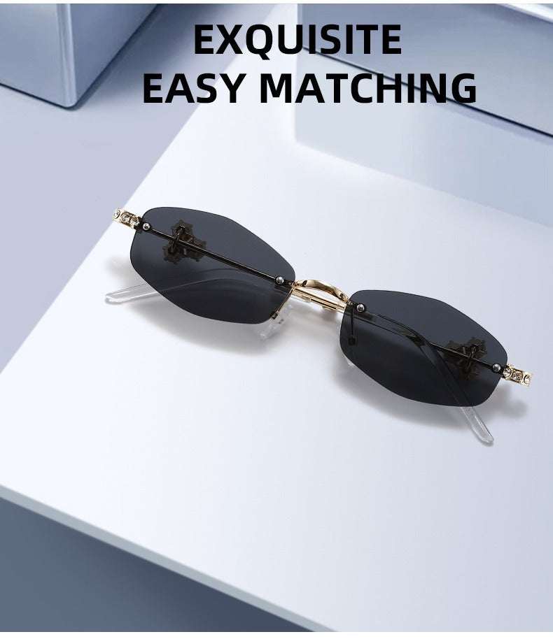 Lenstorm T1557 Luxury Korean Crystal-Embellished Jennie-Style Fashion Sunglasses