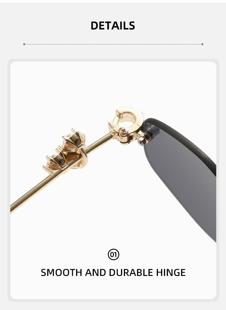 Lenstorm T1557 Luxury Korean Crystal-Embellished Jennie-Style Fashion Sunglasses