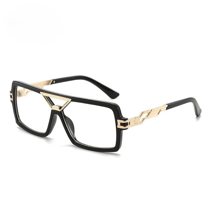 Lenstorm T1498 Oversized Double-Bridge Color-Block Blue Light Blocking Eyeglass Frame