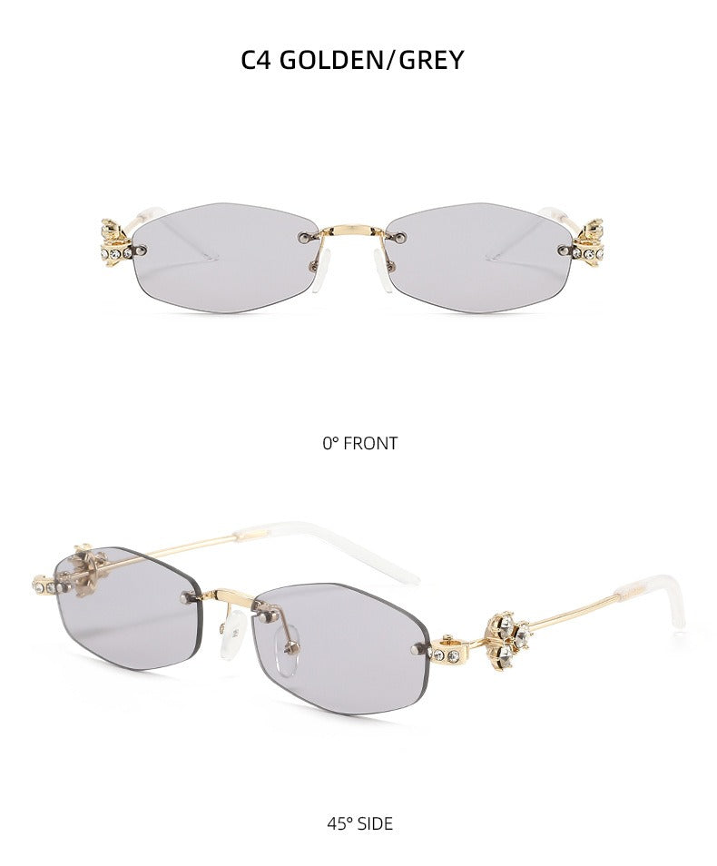 Lenstorm T1557 Luxury Korean Crystal-Embellished Jennie-Style Fashion Sunglasses