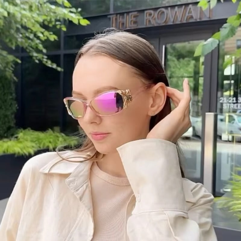 Lenstorm T1017 Butterfly Decor Y2K Women's Polarized Sunglasses