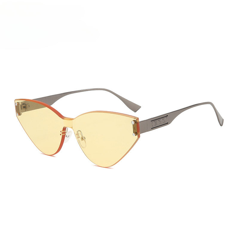 Lenstorm T1161 Frameless Color-Block Cat Eye Sunglasses