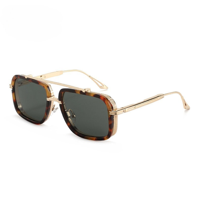Lenstorm T1489 Metal Double-Bridge Rimless Square Trendy Street Style Sunglasses