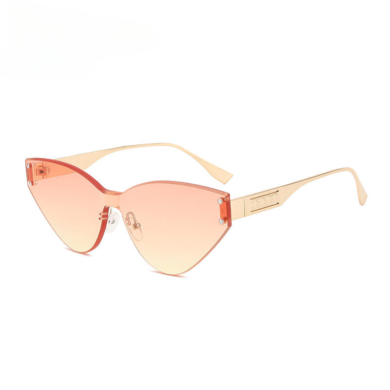 Lenstorm T1161 Frameless Color-Block Cat Eye Sunglasses