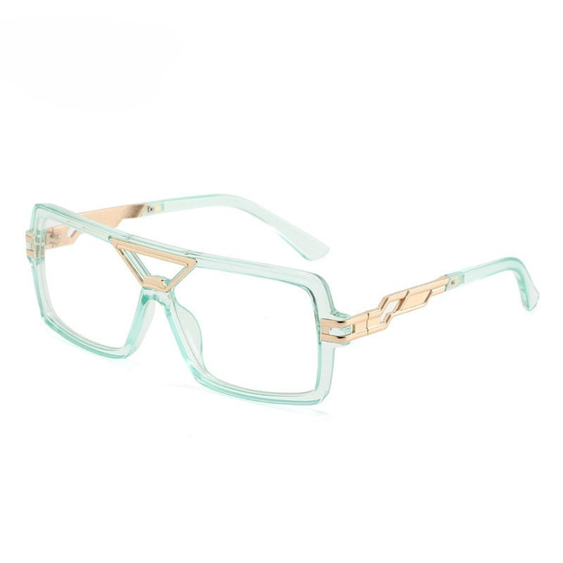 Lenstorm T1498 Oversized Double-Bridge Color-Block Blue Light Blocking Eyeglass Frame