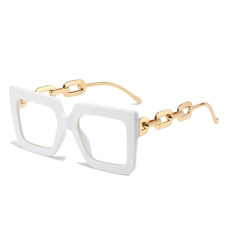 Lenstorm 3207 Oversized Square Glasses Chain Leg Fashion Sunglasses