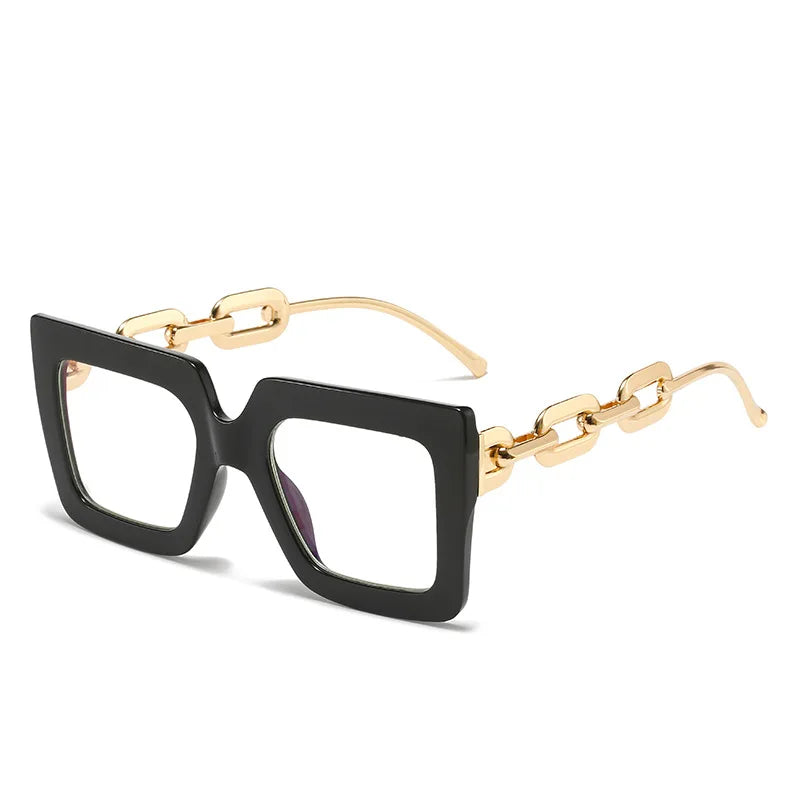 Lenstorm 3207 Oversized Square Glasses Chain Leg Fashion Sunglasses