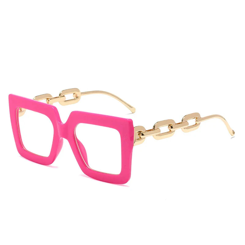 Lenstorm 3207 Oversized Square Glasses Chain Leg Fashion Sunglasses