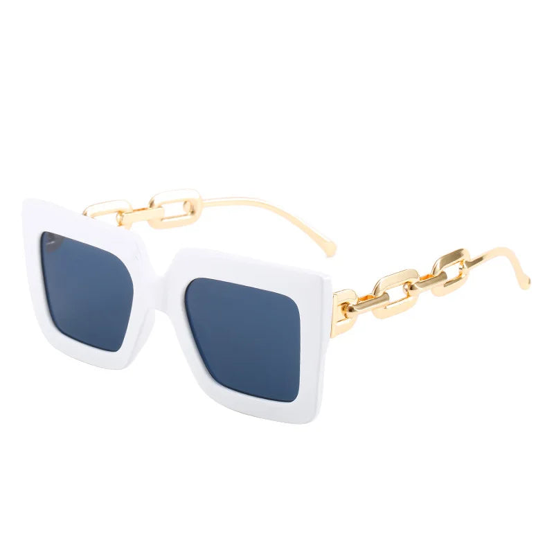 Lenstorm 3207 Oversized Square Glasses Chain Leg Fashion Sunglasses