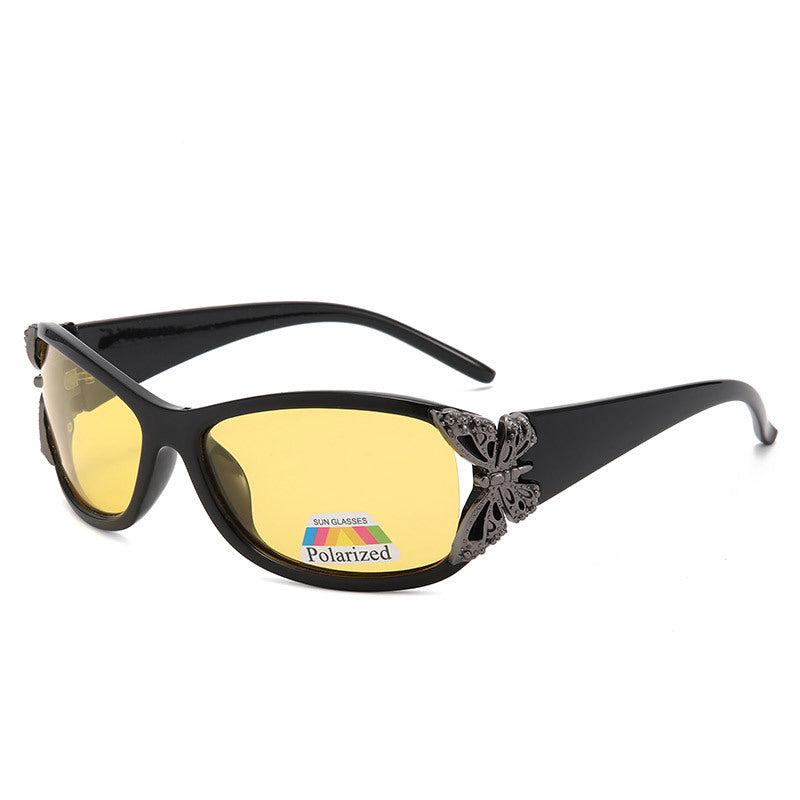 Lenstorm T1017 Butterfly Decor Y2K Women's Polarized Sunglasses