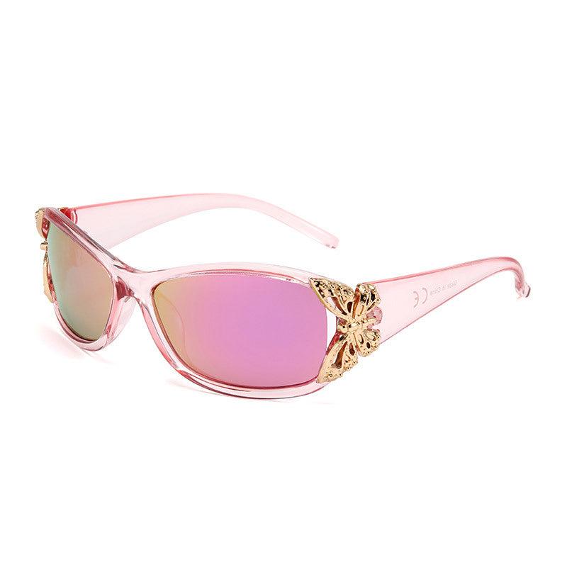 Lenstorm T1017 Butterfly Decor Y2K Women's Polarized Sunglasses