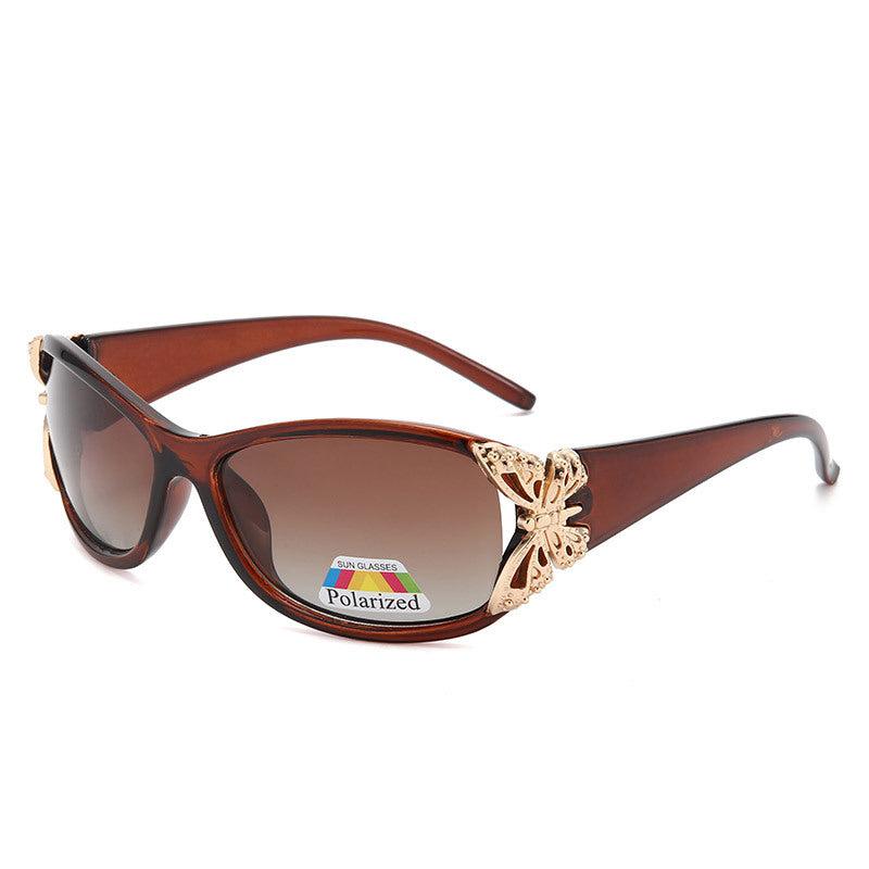 Lenstorm T1017 Butterfly Decor Y2K Women's Polarized Sunglasses