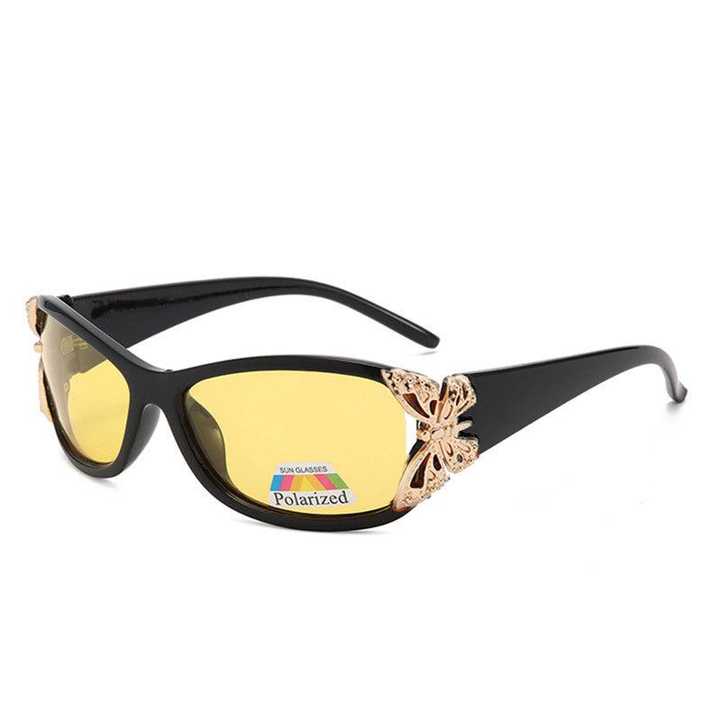 Lenstorm T1017 Butterfly Decor Y2K Women's Polarized Sunglasses