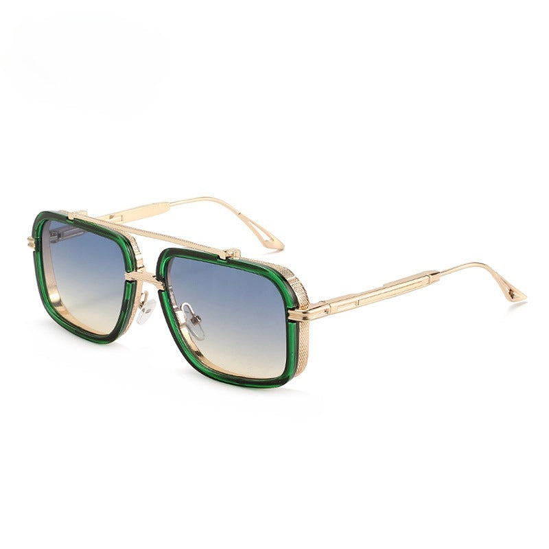 Lenstorm T1489 Metal Double-Bridge Rimless Square Trendy Street Style Sunglasses