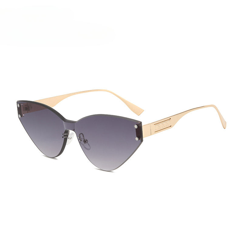 Lenstorm T1161 Frameless Color-Block Cat Eye Sunglasses