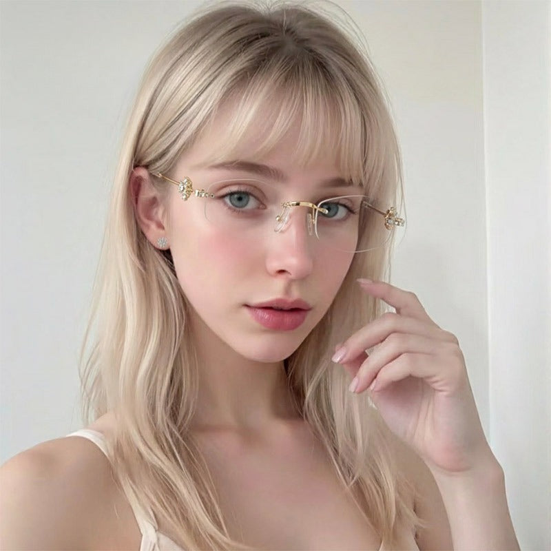 Lenstorm T1557 Luxury Korean Crystal-Embellished Jennie-Style Fashion Sunglasses