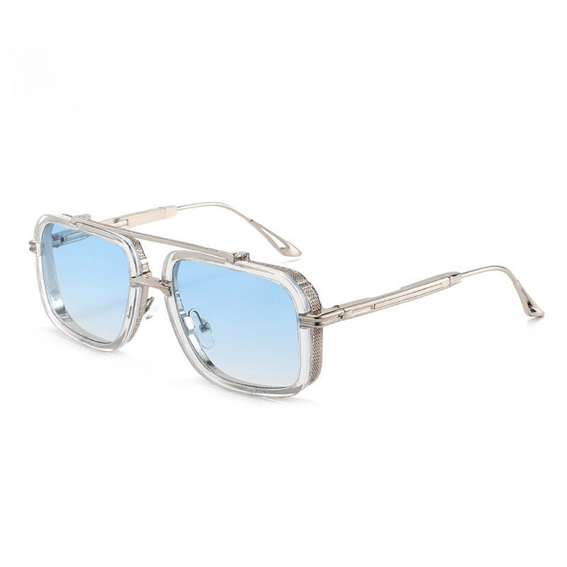 Lenstorm T1489 Metal Double-Bridge Rimless Square Trendy Street Style Sunglasses