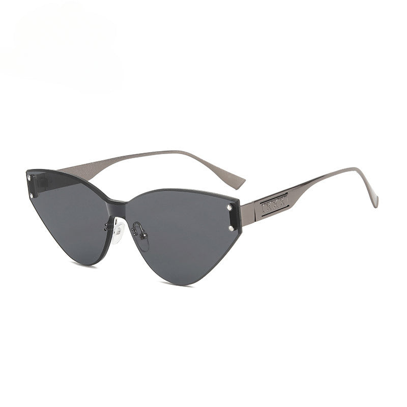 Lenstorm T1161 Frameless Color-Block Cat Eye Sunglasses