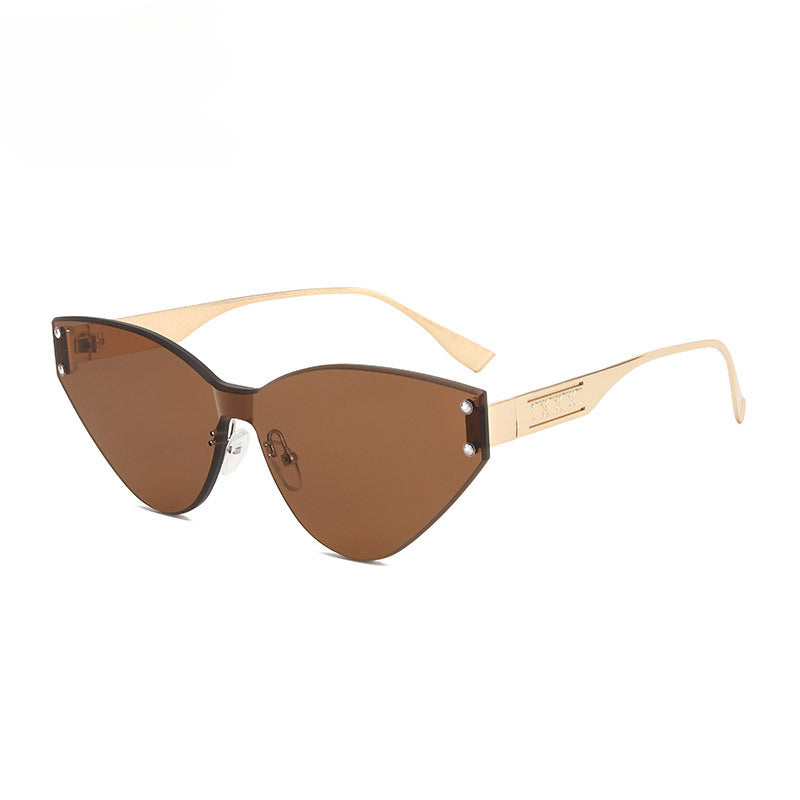 Lenstorm T1161 Frameless Color-Block Cat Eye Sunglasses