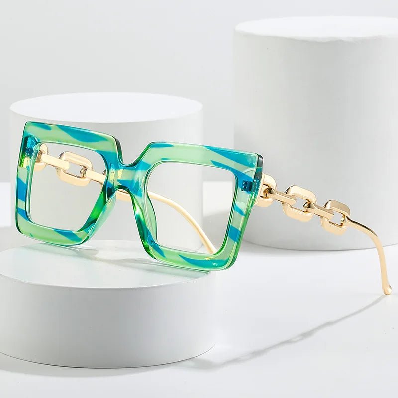 Lenstorm 3207 Oversized Square Glasses Chain Leg Fashion Sunglasses