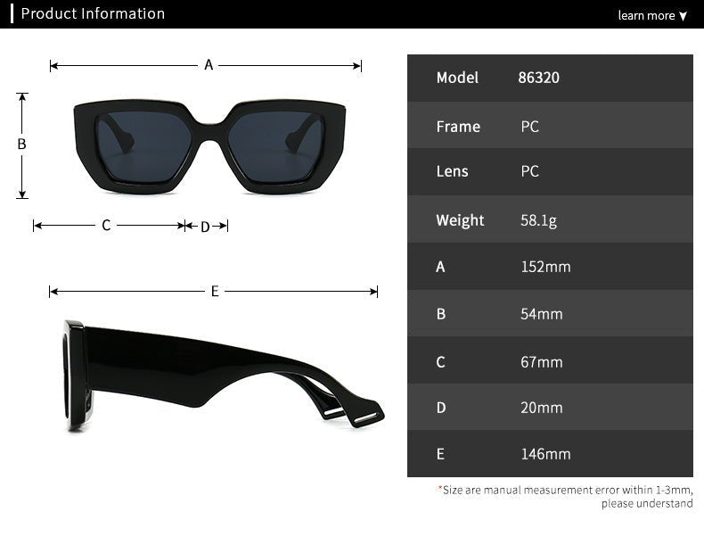 Lenstorm 6230 Fashion Thick - Frame Square Street Style Sunglasses