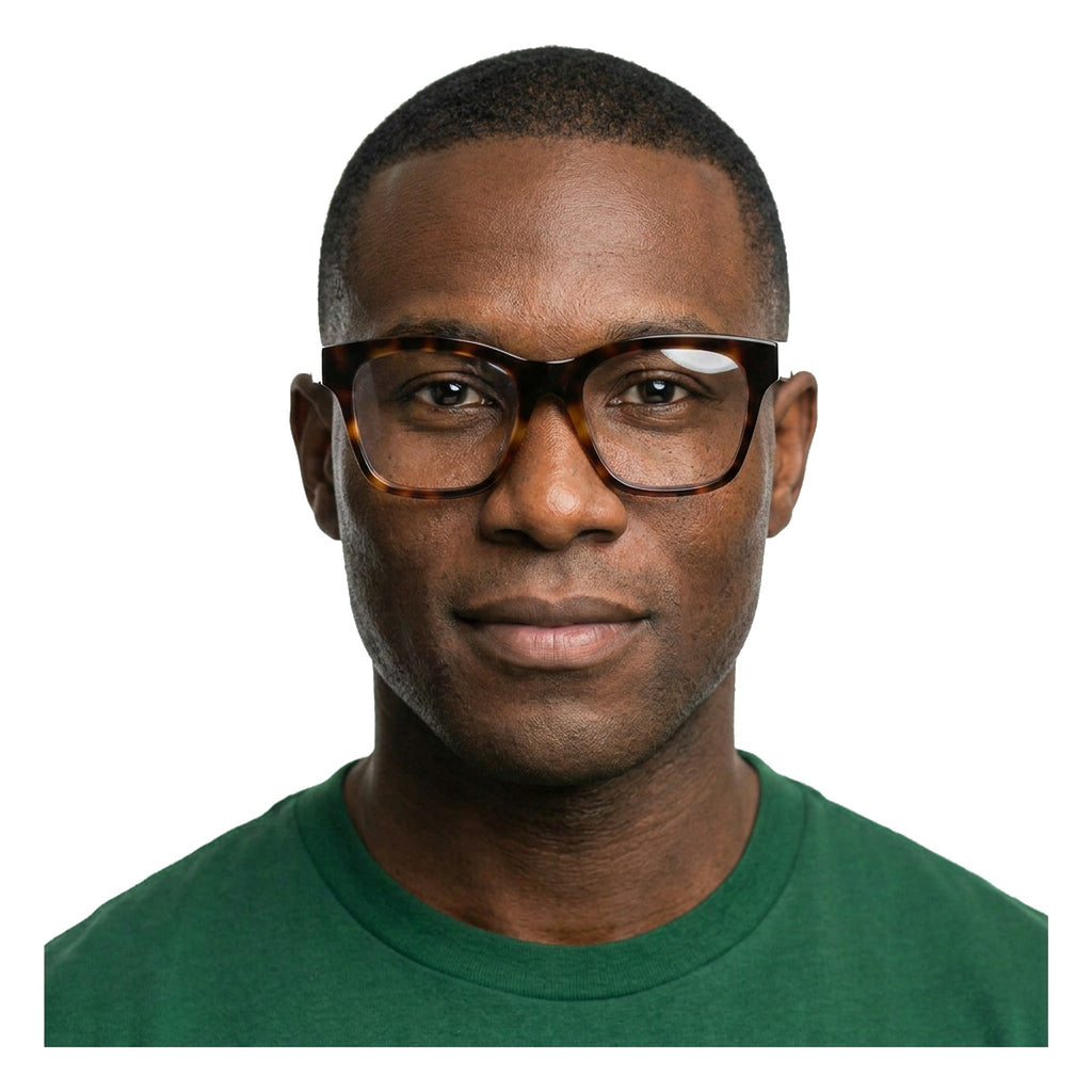 Lenstorm BC2259 Tortoiseshell Acetate Square Blue Light Blocking Eyeglass Frame