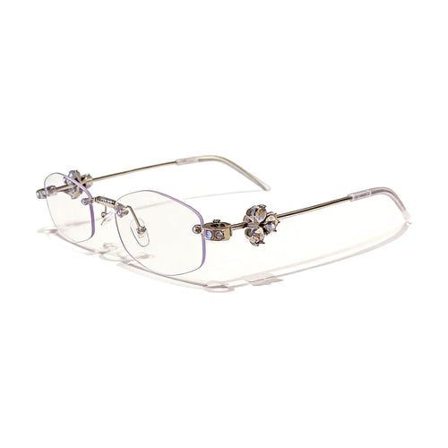 Lenstorm LS433317 Diamond - Accented Rimless Polygon Eyeglasses