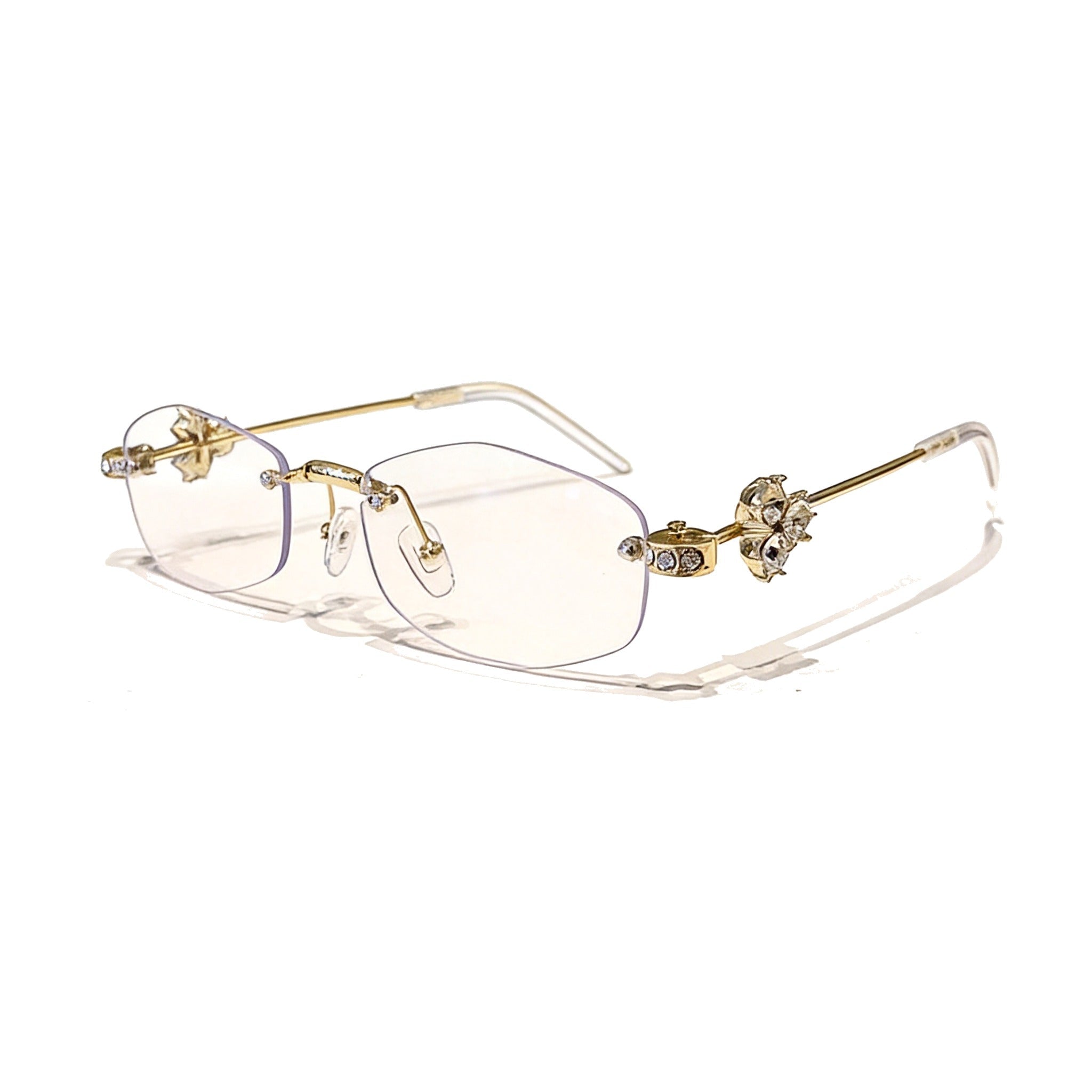 Lenstorm LS433317 Diamond - Accented Rimless Polygon Eyeglasses