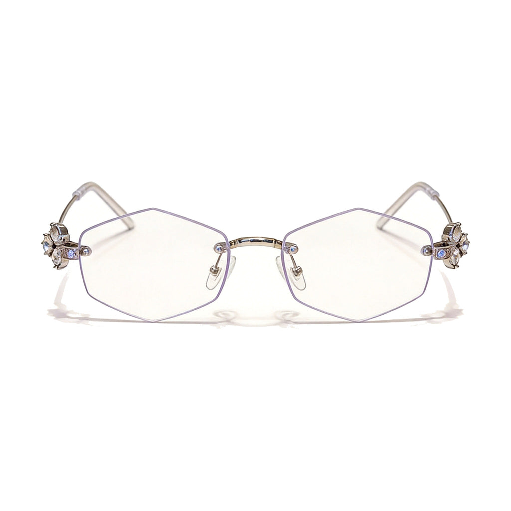 Lenstorm LS433317 Diamond - Accented Rimless Polygon Eyeglasses