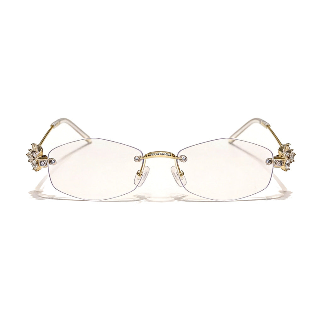 Lenstorm LS433317 Diamond - Accented Rimless Polygon Eyeglasses