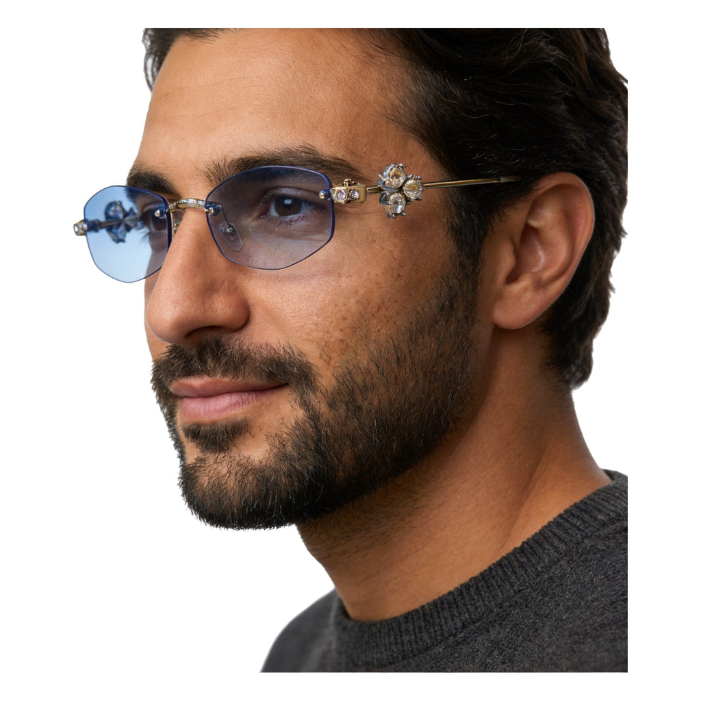 Lenstorm LS433317 Diamond - Accented Rimless Polygon Eyeglasses