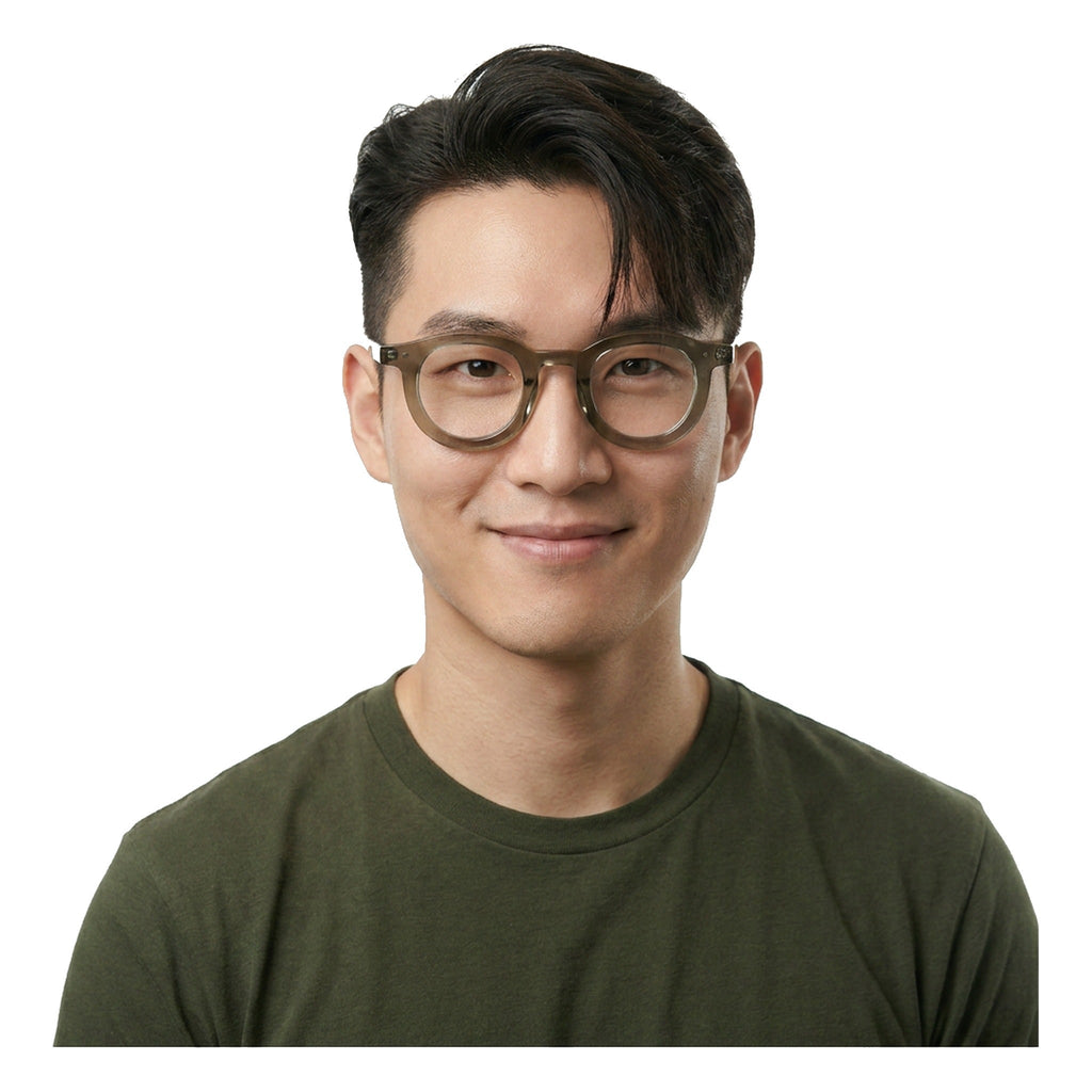 Lenstorm LS690332 Retro Rivet Acetate Round Eyeglasses