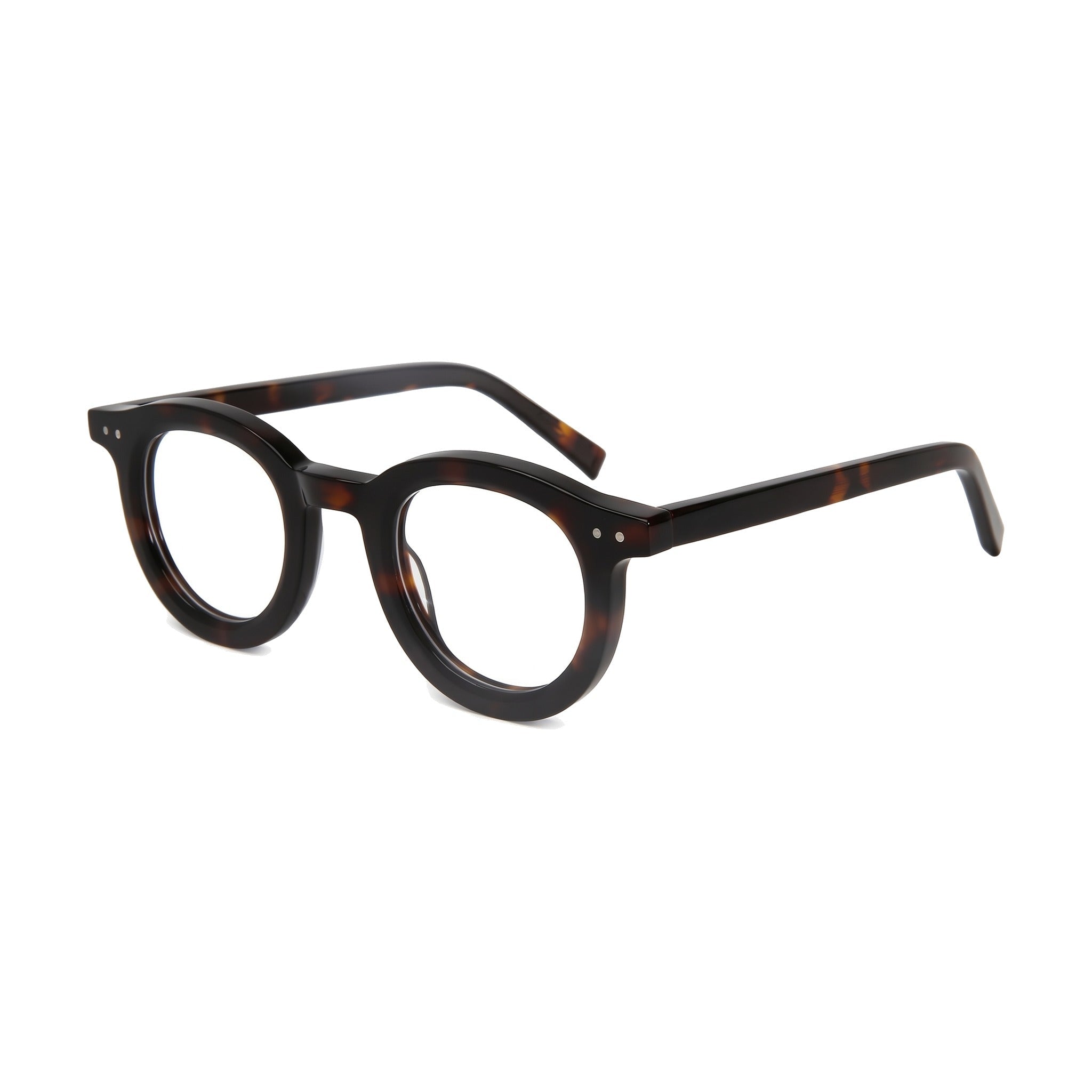 Lenstorm LS690332 Retro Rivet Acetate Round Eyeglasses