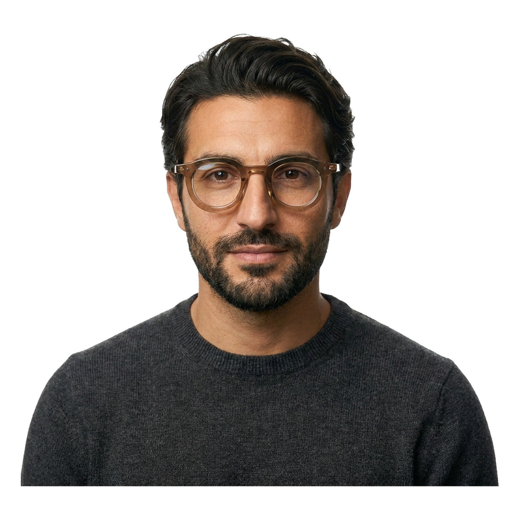 Lenstorm LS690332 Retro Rivet Acetate Round Eyeglasses