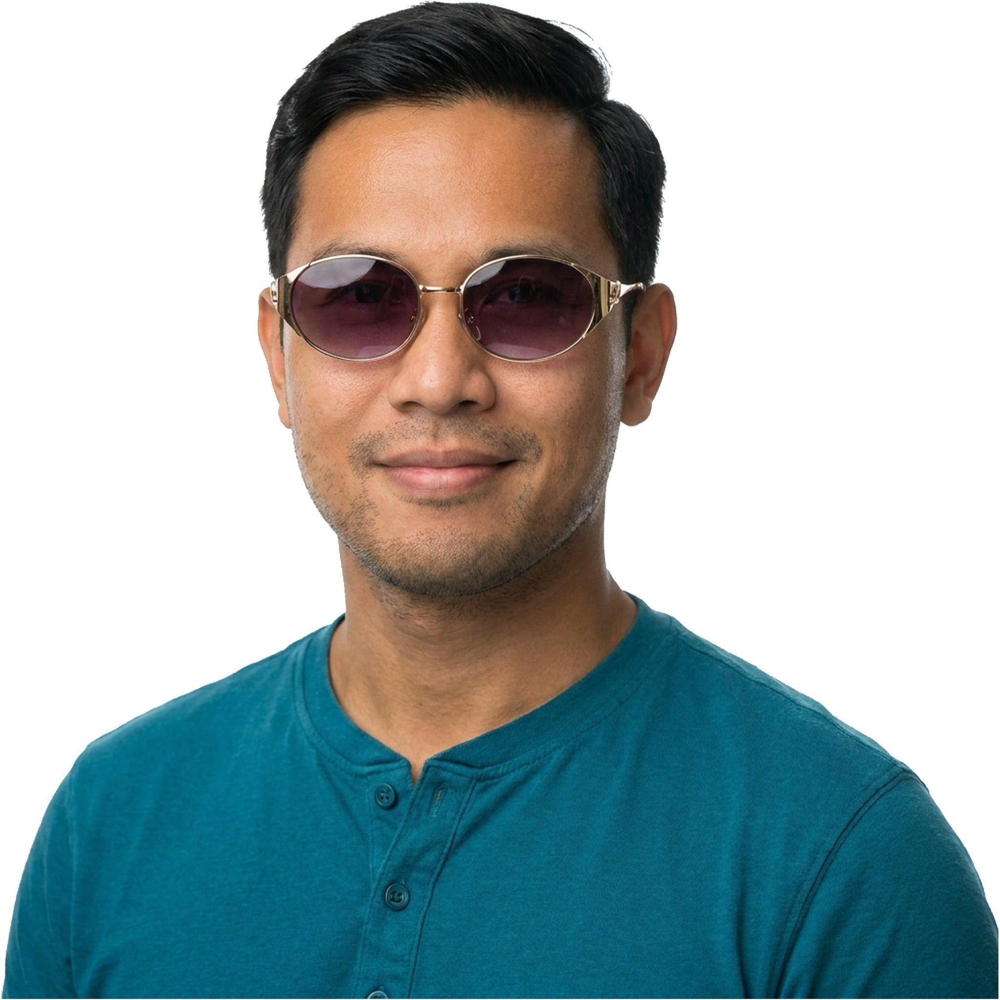 Lenstorm LS755428 Leopard Temple Metal Oval Sunglasses