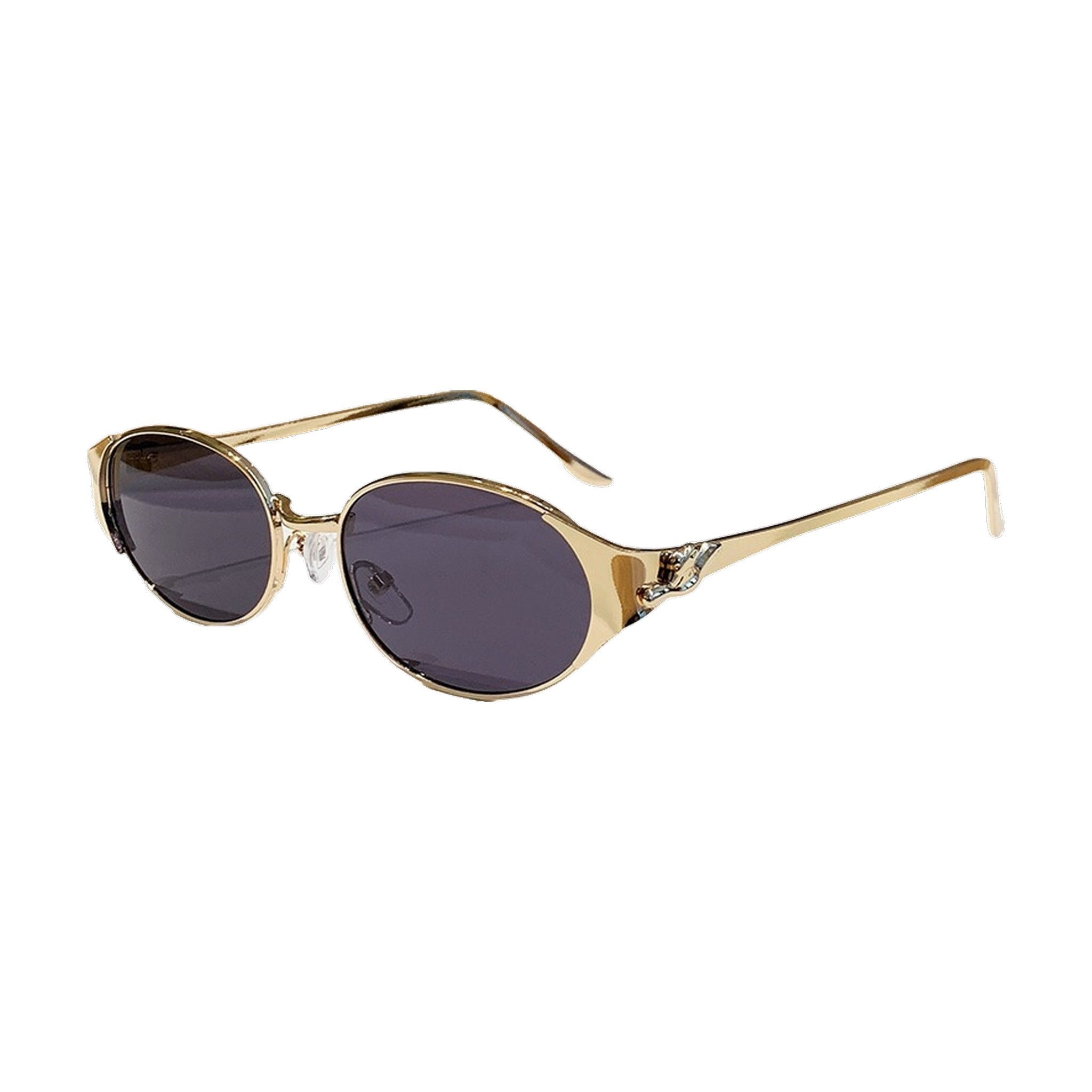 Lenstorm LS755428 Leopard Temple Metal Oval Sunglasses