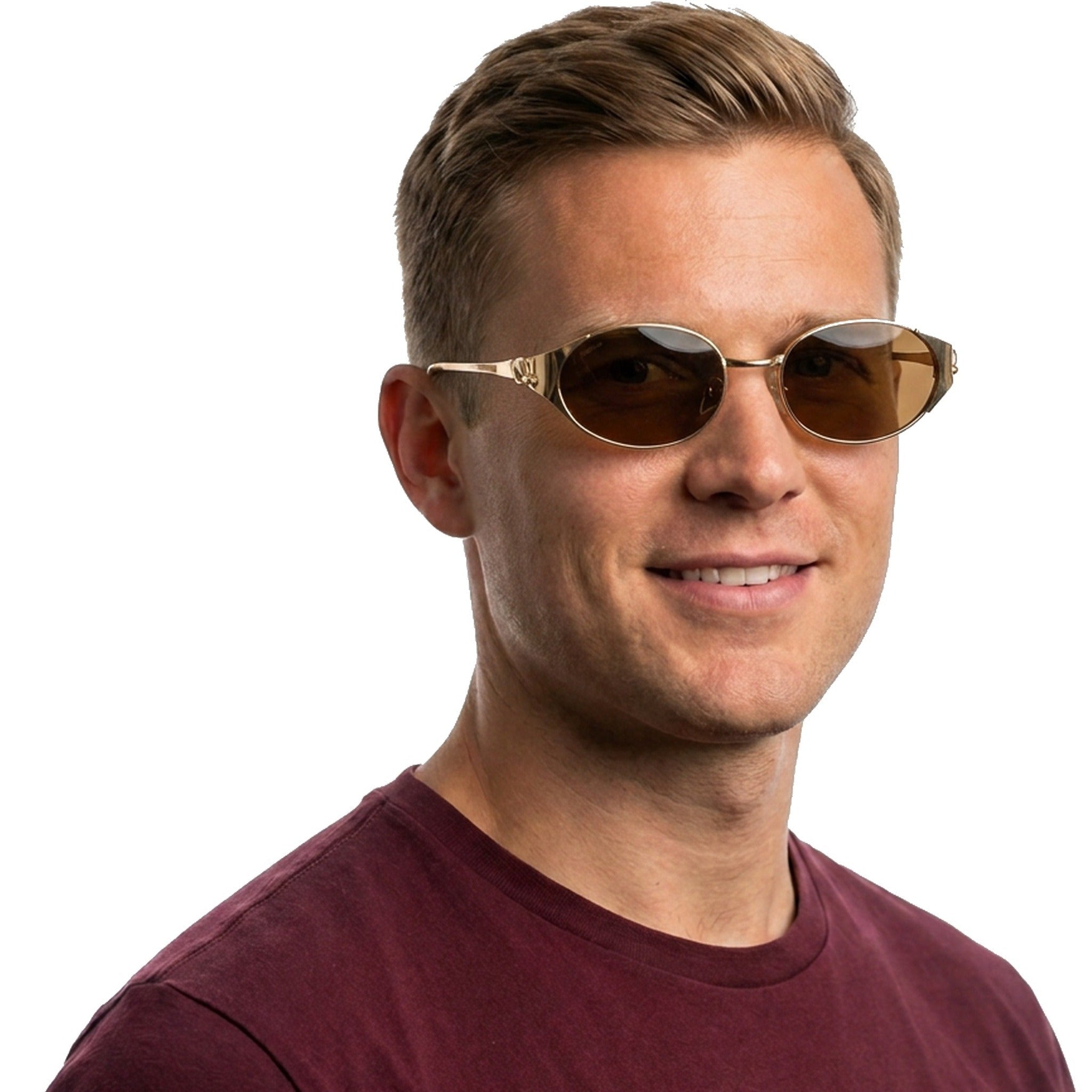 Lenstorm LS755428 Leopard Temple Metal Oval Sunglasses