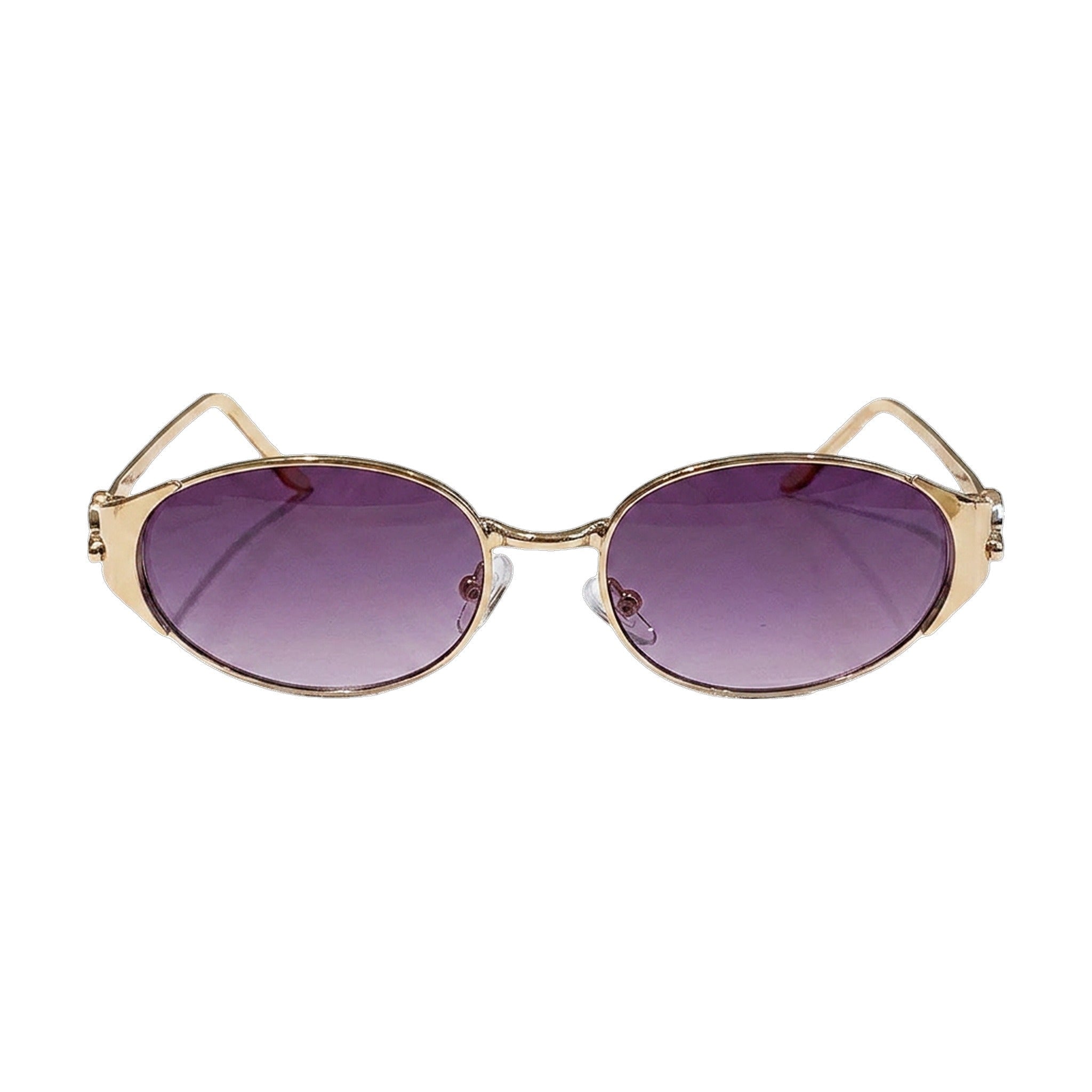 Lenstorm LS755428 Leopard Temple Metal Oval Sunglasses