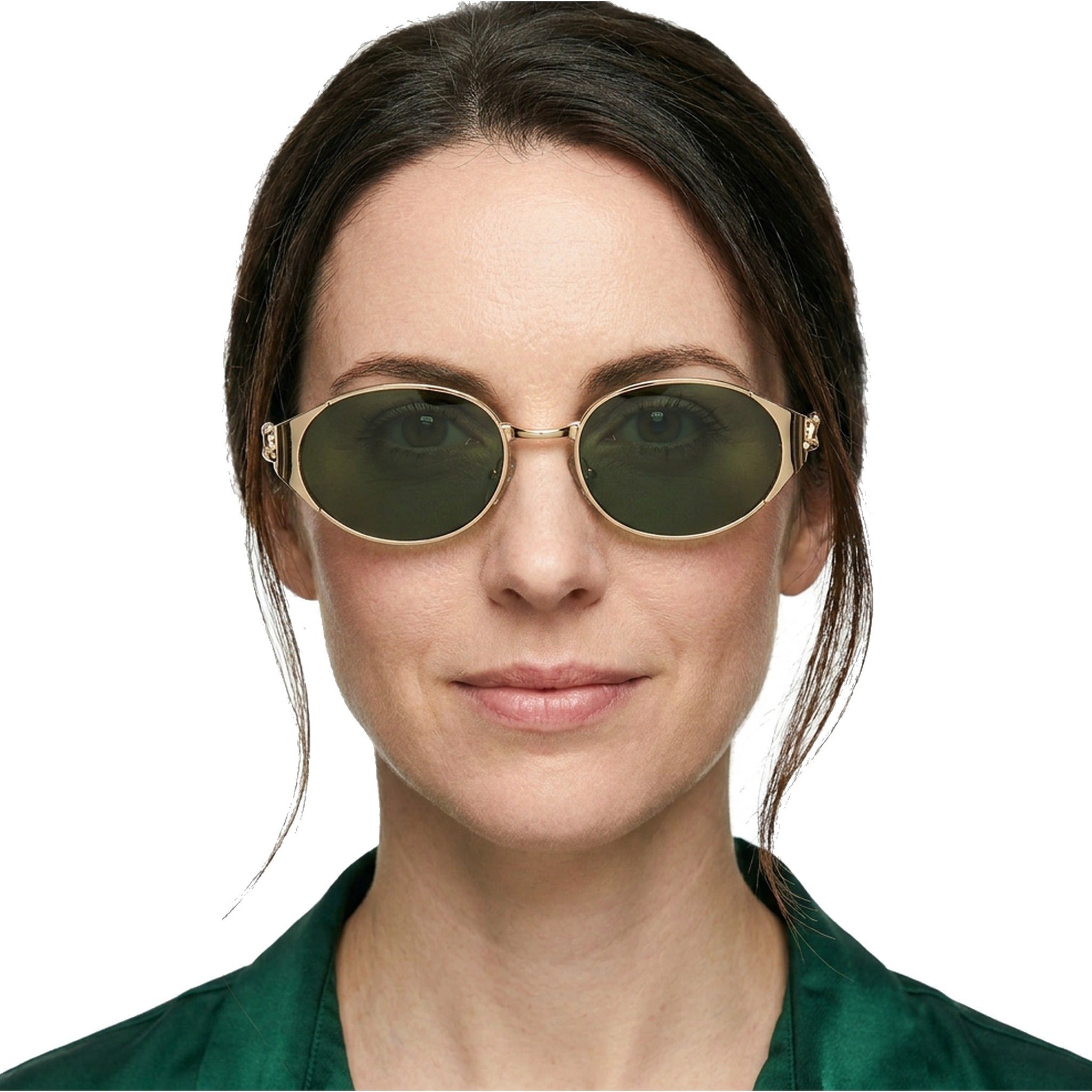 Lenstorm LS755428 Leopard Temple Metal Oval Sunglasses
