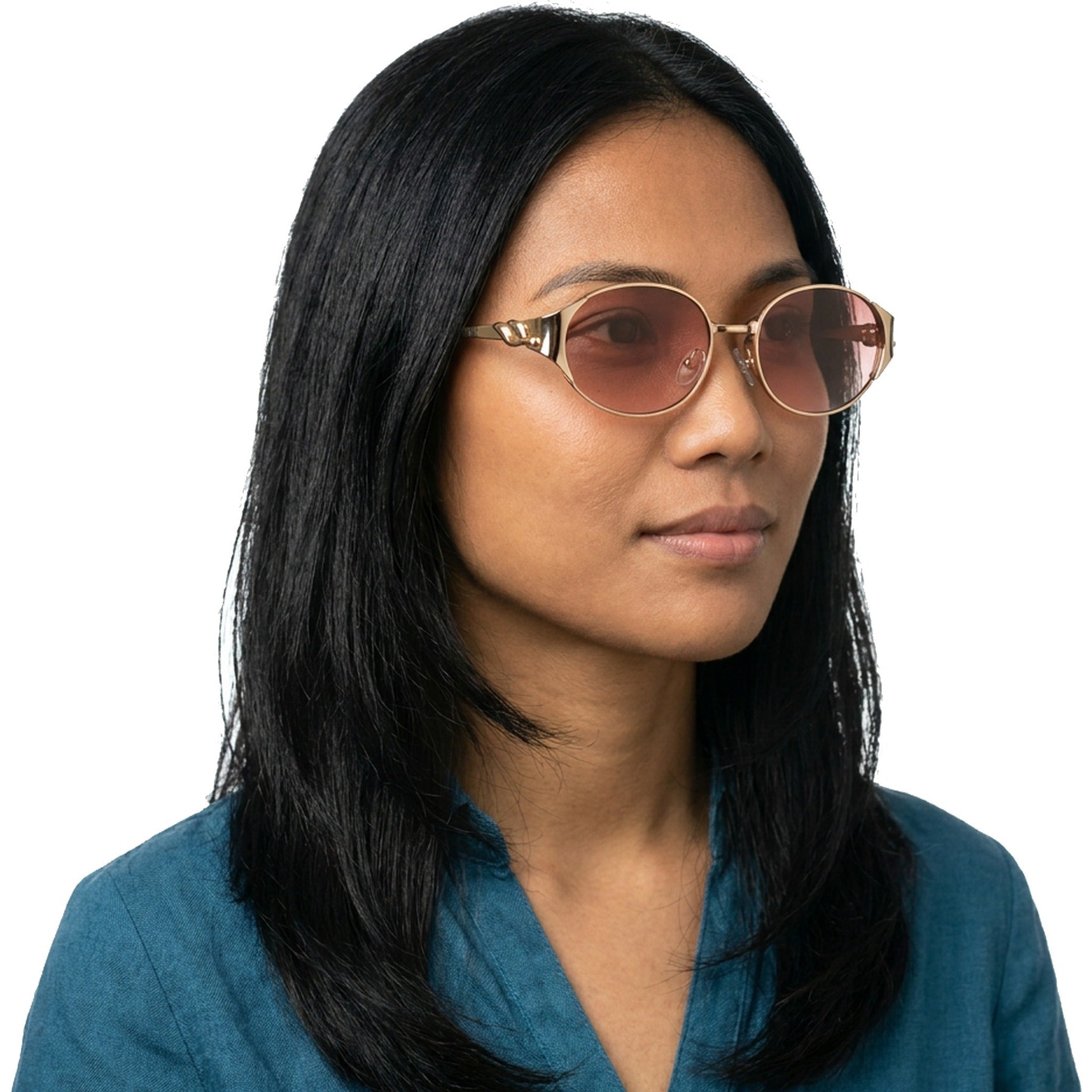 Lenstorm LS755428 Leopard Temple Metal Oval Sunglasses