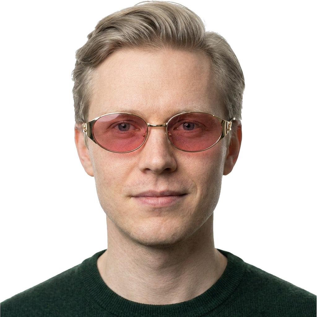 Lenstorm LS755428 Leopard Temple Metal Oval Sunglasses