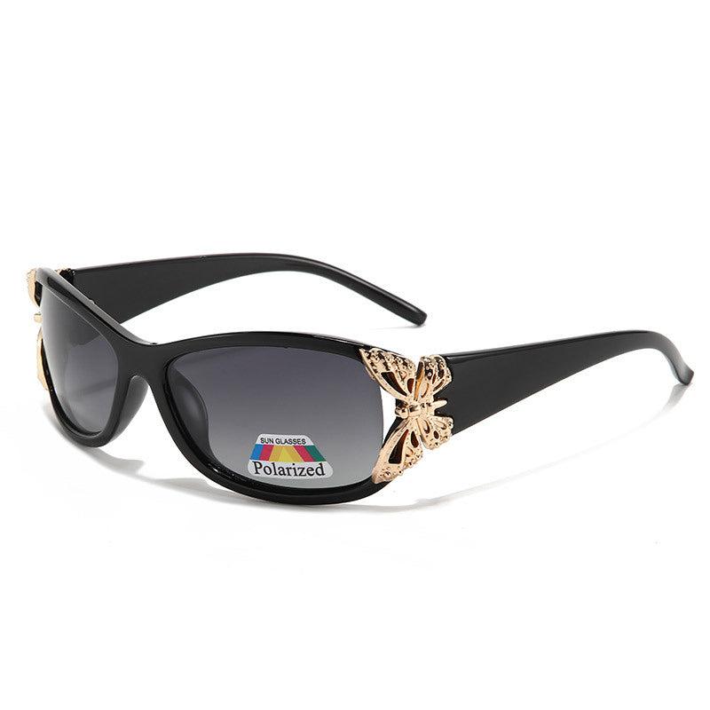 Lenstorm T1017 Butterfly Decor Y2K Women's Polarized Sunglasses