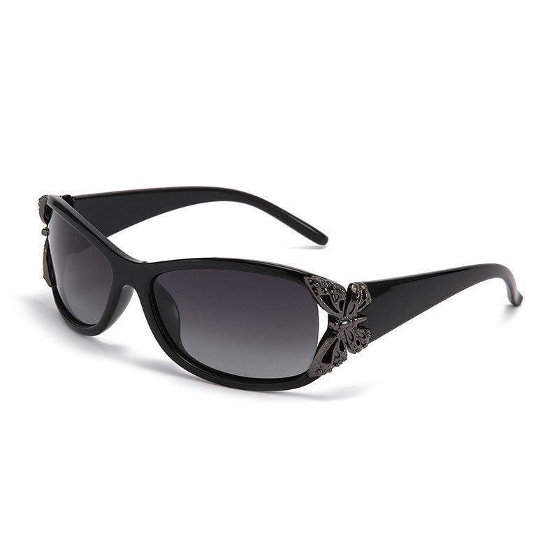 Lenstorm T1017 Butterfly Decor Y2K Women's Polarized Sunglasses