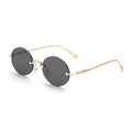 Lenstorm T1032 Frameless Metal Oval Diamond - Cut UV Protection Sunglasses