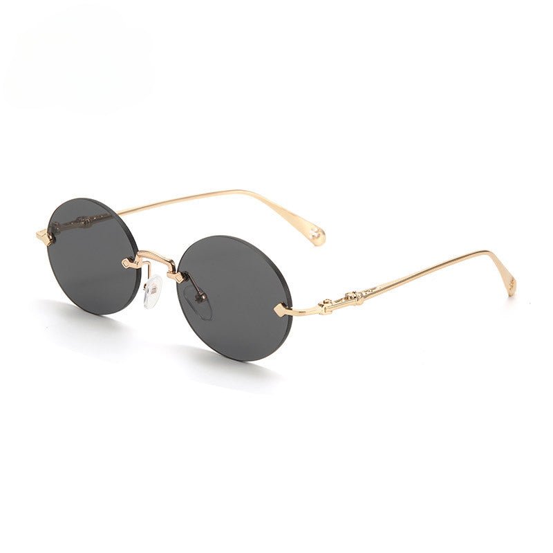 Lenstorm T1032 Frameless Metal Oval Diamond - Cut UV Protection Sunglasses